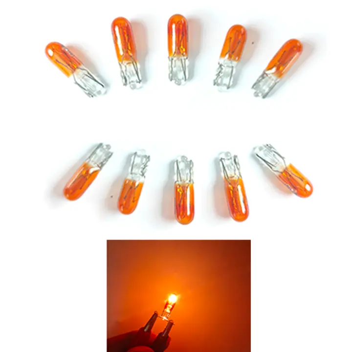 10pcs Lámparas Halógenas T5 12v 1.2w W2W Blanco Para Iluminación De Tablero Y Instrumentos De Coche Luz Interior Automática Para Estilización Del Vehículo - 1