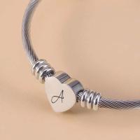 Pulsera with cable de Maple inoxidable 316L, inicial pulsera, Letra A para Mujer, niña, color Plisado, with Inicial de Nombre - details 1