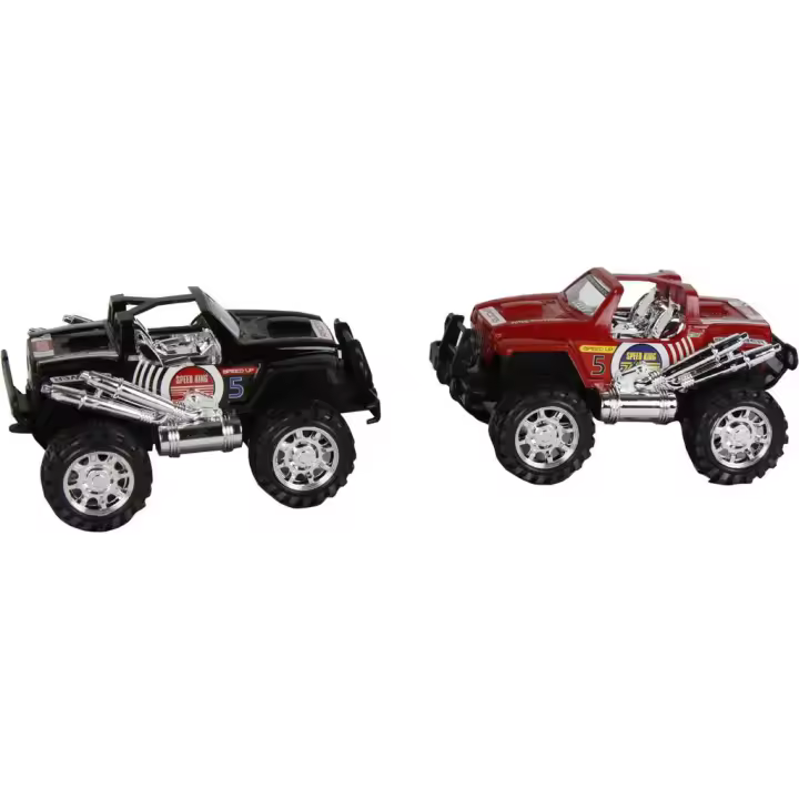 Set 2 Coches 20 cm. Friccion 4x4 Rojo y Negro. Vehículos para jugar MODELMOVIL - 1
