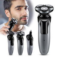 Afeitadora Eléctrica Para Hombres 3 En 1 Recargable Por USB Afeitadora Portátil De Viaje Con Afeitadora Pop-Up Gran Valor Afeitadora Rotatoria De Acero Inoxidable - details 0