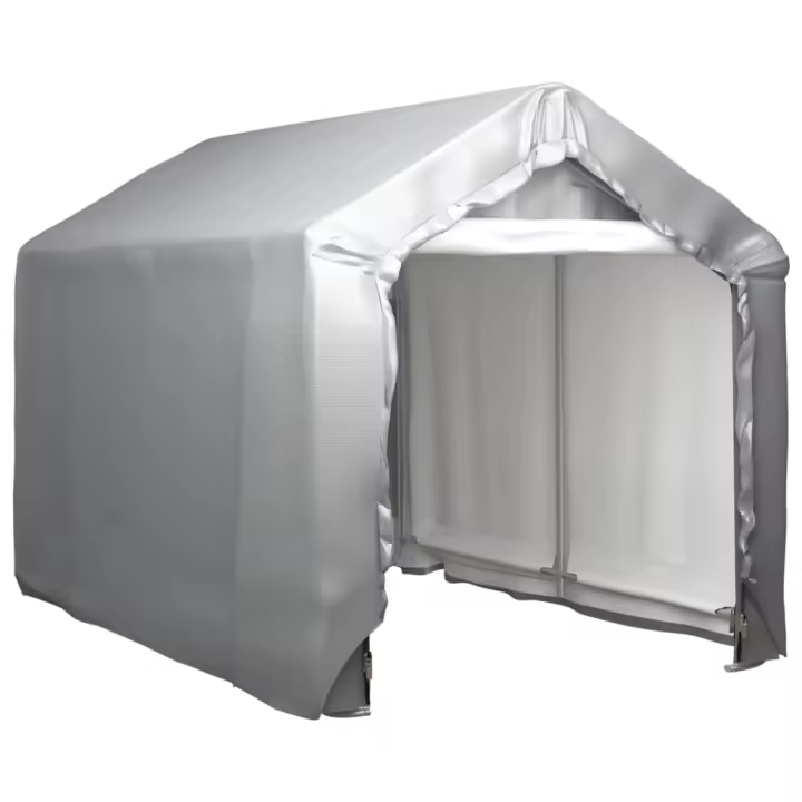 vidaXL Carpa de Almacenamiento Acero Gris Tienda Toldo Jardín Patio Dimensiones 240 x 240 cm, 180 x 300 cm, 300 x 300 cm - 1