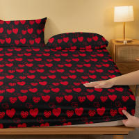 Sábana Ajustada De Corazón Sencillo Y Moderno Con Impresión En Acabado Mate Cobertor De Cama De Dormitorio Sin Almohadillas (excluye Fundas De Almohada) Material Poliéster 100% - details 3