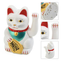 Gato De La Suerte Con Brazo Moviéndose Electrónico 5 Pulgadas Decoración Para Tienda Nueva Regalo Armadura De Plástico Estilo Moderno - details 18