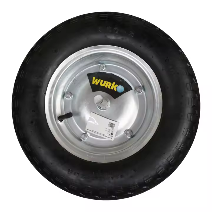 Wurko Rueda Carretilla Obra Neumática Caucho Llanta Galvanizada Capacidad Carga 130 Kg - 1