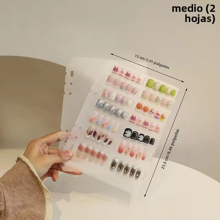 Libro De Almacenamiento Para Uñas Grande Capacidad Exposición De Fotos Álbum DIY Simple Con Clip De Exhibición Y Tablero De Mostrador - 1