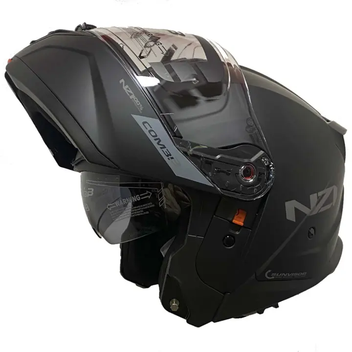 Casco de Moto Modular NZI Combi 3 Solid Negro Mate - 1