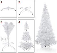 MEJORADA Árbol de Navidad Blanco Artificial Abeto Extra Relleno de Hoja Espumillón 150-240cm Arboles C/Soporte Metálico - details 3