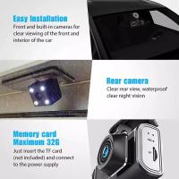 Cámara de Coche de Tres Vías con Visión Nocturna por infrarrojos, grabadora de conducción de coche 1080P, Video en bucle, monitor de apartamiento - details 4