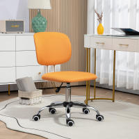 Vinsetto Silla de Oficina sin Brazos Silla de Escritorio Giratoria Tapizado de Tela con Altura Ajustable Estilo Moderno Carga 120 kg 48x53x80-90 cm Naranja/Verde - details 1
