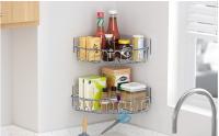 Estantería de Esquina para Ducha Baño, Cocina, Orimade, Triangular, Organizador Acero Inoxidable sin perforar - Pack de 2 Unidades - details 4