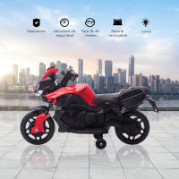 HOMCOM Moto Eléctrica para Niños de 18-48 Meses 6V con Faros Bocina 2 Ruedas de Equilibrio Velocidad 3 km/h Avance y Retroceso Motocicleta de Juguete Carga 25 kg 88,5x42,5x49 cm - details 3