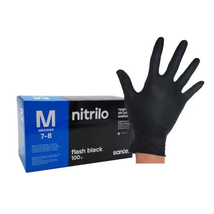 Santex Guantes de Nitrilo Sin Polvo. Resistencia Superior y Durabilidad Excepcional. Tallas S, M, L y XL. - 1
