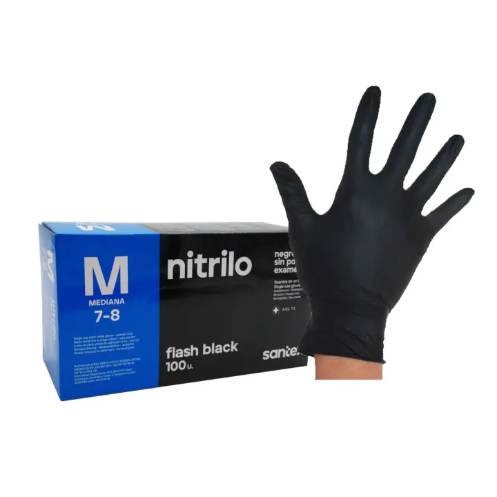 Santex Guantes de Nitrilo Sin Polvo. Resistencia Superior y Durabilidad Excepcional. Tallas S, M, L y XL. - 1