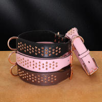 Collar De Cuero Genuino Para Perros Grandes Y Medianos Con Estacas Ajustable Para Rottweiler Algodón De Larga Duración Resistente Para Aleman Shephard Bulldog - details 1