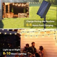 Guirnalda Solar Exterior G40 40LEDs Impermeable Para Bodas Y Fiestas Decoración De Jardín Cumpleaños Iluminación De Atrio Patio Té - details 2