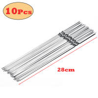 10/15Pcs Brochetas De Barbacoa De Acero Inoxidable Reutilizables Para Camping Al Aire Libre Herramientas De Picnic Y Cocina - details 0