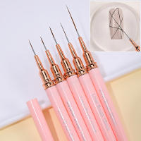 Set De 5 Pinceles De Uñas Rosa Para Arte De Uñas Y Dibujar Con Tamaño Elongado De 7/9/11/15/25mm Herramienta Profesional Para Manicura Y Gel UV - details 7