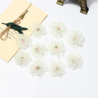 10PCs Flores Artificiales De Chiffon Gauze Para Decoración De Vestidos Y Accesorios De Cabello Tamaño 4.5cm DIY Para Bodas Cumpleaños Fiesta Hogar - details 5