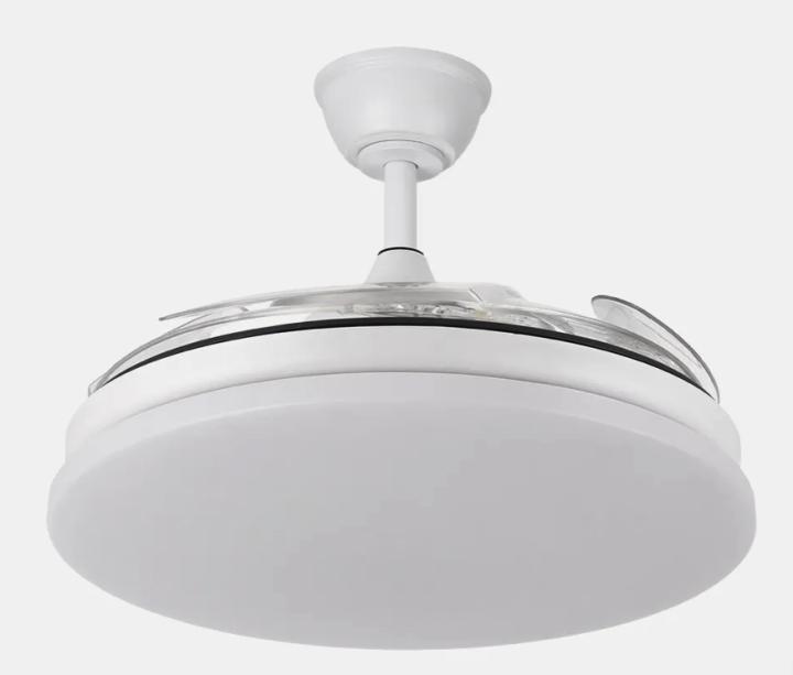 VENTILADOR DC TRIDENTE 59W BLANCO 4ASPAS DESP.107D 6980LM REG.INTENSIDAD REMOTO+TEMPORIZADOR+MEMORIA 3000-4000-6000K — oferta en Miravia