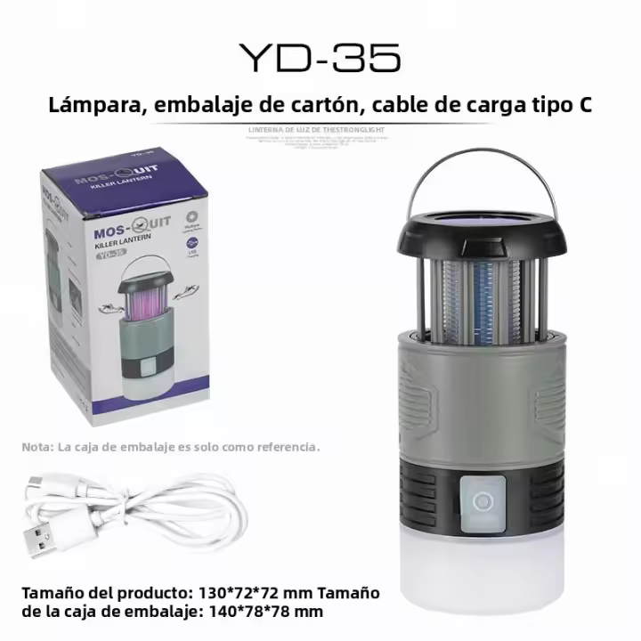Lámpara Solar Anti-Mosquitos UV Recargable Eléctrica Repelente De Insectos Plegable Portátil Zapateadora De Mosquitos - 1