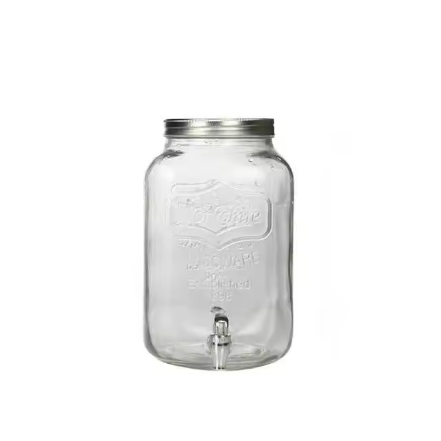 LD Morphling-Dispensador de bebidas de vidrio con espiga ABS, hervidor frío de jugo, botella de Té de limón, lata de 5L, tarro de albañil de gran tamaño para fiesta de Camping - 1
