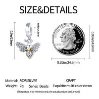 Encantos De Zirconia Inlaid En Plata De Ley 925 Con Cola De Abeja Brillo En La Oscuridad Encantos De Luciérnaga Y Estrella Para Pulsera Original Joyería DIY - details 10