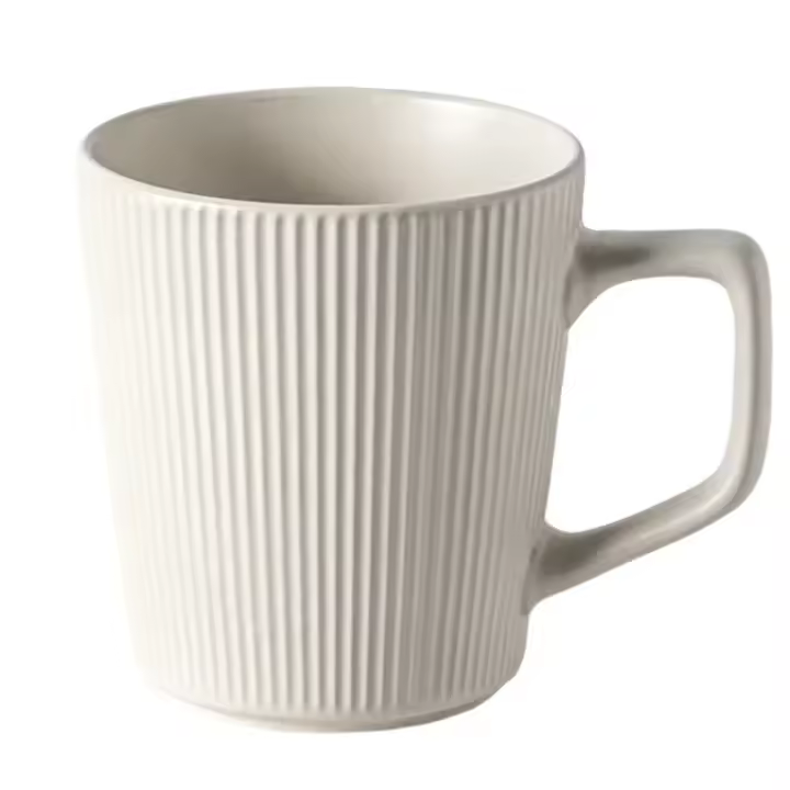 Taza De Cerámica Nórdica De 500ml Con Asa Para Café Leche Y Agua Color Sólido Y Rayado Uso Doméstico Y Oficina - 1