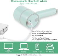 Mini batidora eléctrica de 3 velocidades, picadora de alimentos 2 en 1, batidor de huevos, USB, inalámbrico, machacador de alimentos de ajo, crema - details 6