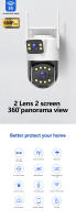 Cámara De Seguridad IP HD 6MP Wifi Exterior Con Lente Dual Pantalla Dual Resistente Al Agua Icsee App Seguimiento Automático Vigilancia De Video Policia - details 0