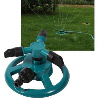 Riega Jardín Automático 360 ° Sprinkler Rotativo Con 3 Boquillas De Tubo Y Riega Sistemas De Riego Para Césped - details 7