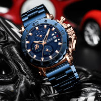Reloj De Pulsera De Lujo Para Hombres CRRJU Grande Dial En Acero Inoxidable Impermeable Cronógrafo Con Fecha Relogio Masculino - details 16