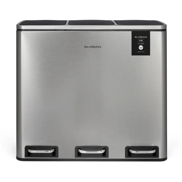 Les Collectors Cubo de Basura con Tapa, Acero Inoxidable, Plata, 56 cm - 1