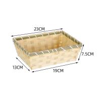 Cesta De Bambú Tejida En Color Natural Sencillo Para Pan Rectangular Hecha a Mano Cesta De Algodón Para Exposición En Hogar Y Tienda - details 5