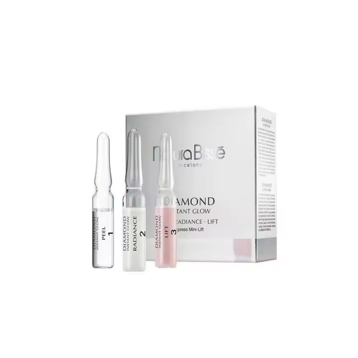 Natura Bisse Diamond instant glow 3 ampollas de 2ml tratamiento express  exfolia, trata y reafirma PROMOCION LIMITADA - 1