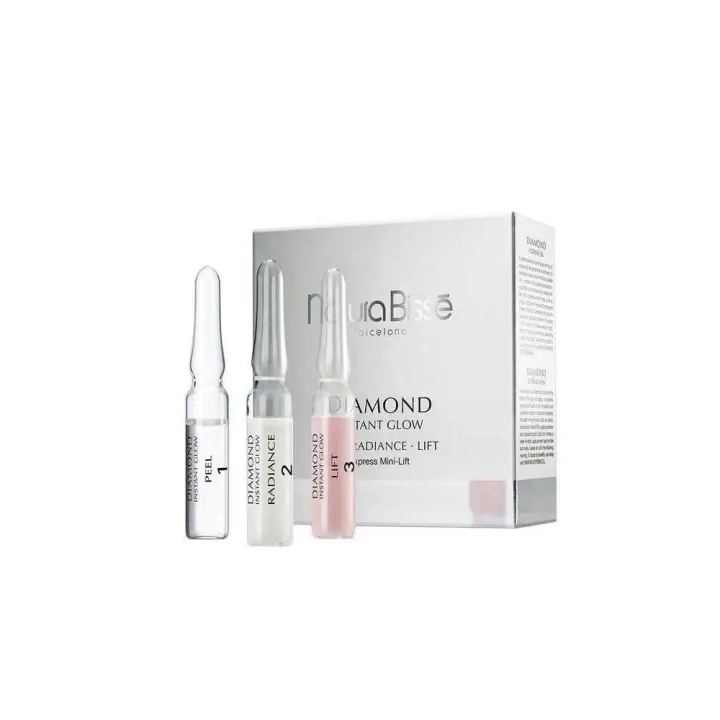 Natura Bisse Diamond instant glow 3 ampollas de 2ml tratamiento express  exfolia, trata y reafirma PROMOCION LIMITADA - 1