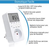 Toma de Corrientes digital programable, programador Semanal de enchufos Eléctricos con 20 programas, Toma de Corrientes con temporizador de 24 Horas con Pantalla LCD, Ahorro de Energía para el hogar - details 0