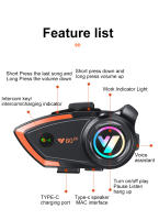 Y80 2X Intercomunicador De Casco De Motocicleta Bluetooth V5.3 Manos Libres Reducción De Ruido Impermeable 1000M Interfono Con Headset Inalámbrico - details 14