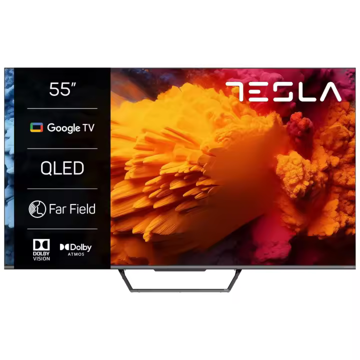 TESLA - QLED Smart TV de 55" (140cm), Google TV, Televisión Ultra HD, HDR10, Dolby Atmos, Youtube, Netlfix, WiFi & Bluetooth, 2 Altavoces 10W, Chromecast Integrado, 3.840x2.160 (Q55S939GUS) - 2025 - 1