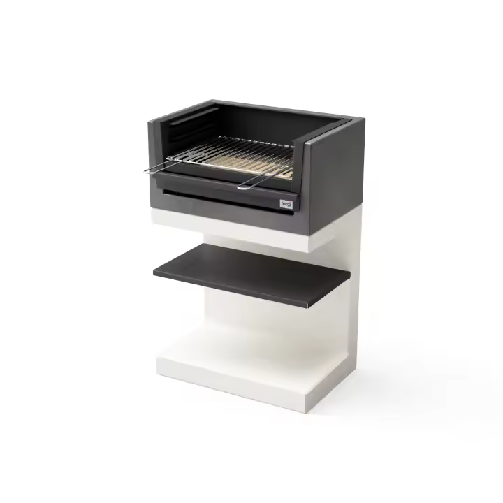 TUOZI - Barbacoa de Obra para Leña y Carbón Modelo KITAWAY MINI GRILL (Gris/Blanco - 63 x 41,5 x 96 cm) REF: T00559 - 1