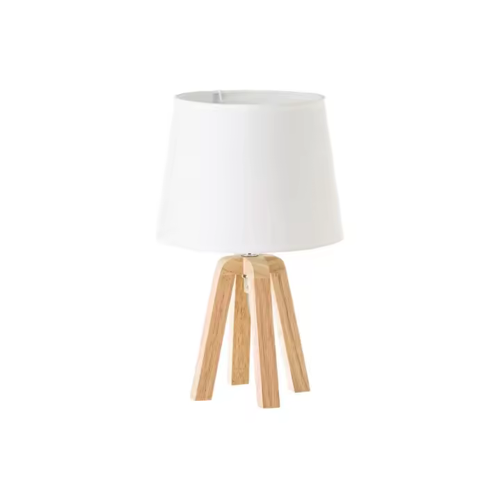 Lola Home Lámpara de mesita de noche de madera de roble beige de 34x21x21 cm - 1