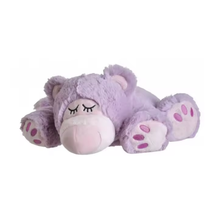 BP Peluche Térmico Oso Dormilón Purpura Rell. Natural para Microondas y Frigorífico - 1