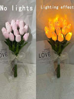 Juego De 5/10 Pcs Luz Nocturna De Tulipes LED Para Jardín Y Hogar Flores Artificiales De PU Decoración Para Bodas Cumpleaños Regalo - details 9