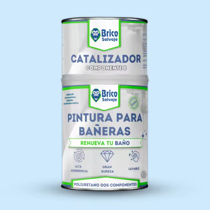 Pintura para Bañeras Satinado 600ml + 150ml: Alta calidad y fácil aplicación, marca Bricosalvaje - 1