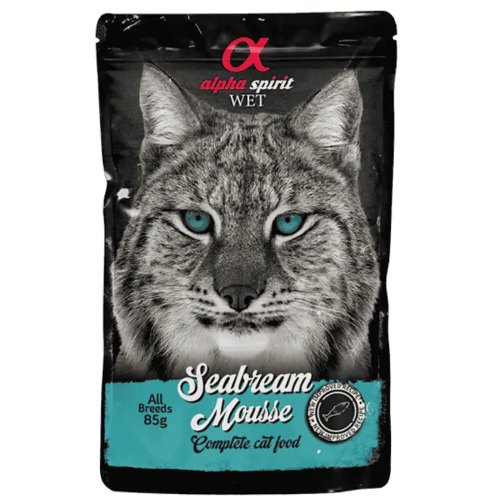 Alpha Spirit Pouch Mousse para Gato Sabor Dorada – 24x85g | Alimento Húmedo Natural y Completo Sin Cereales - 1