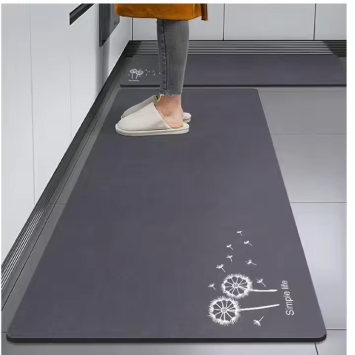 Carpetas De Cocina Y Entrada De Cristal Simple Antideslizante Y Resistente Al Aceite Absorbente Para Baño Y Puerta Moderno Estilo Poliéster 100% - 1