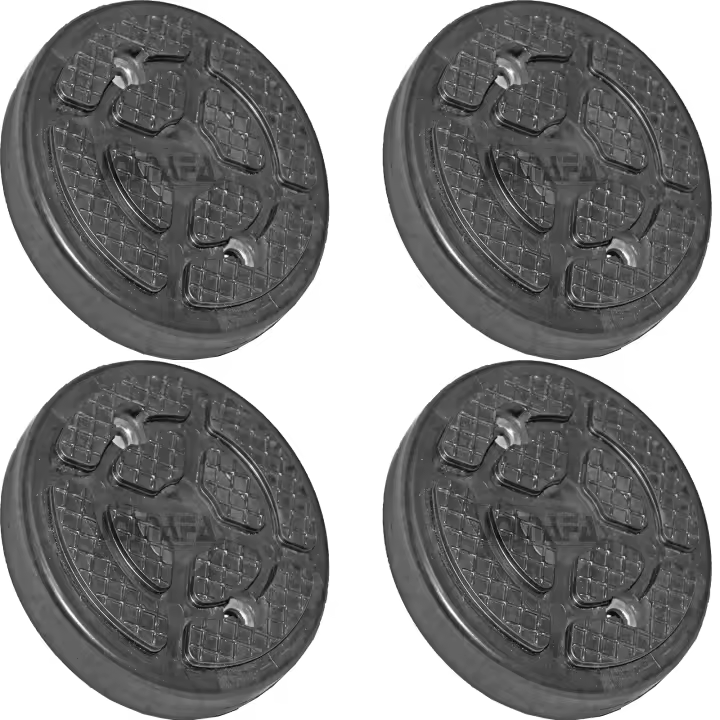 JOMAFA - JUEGO DE 4 TACOS DE GOMA PARA ELEVADOR DE COCHES CON 120mm DIAMETRO PARA ELEVADORES LAUNCH, TWIN BUSCH, RP TOOLS, PRESTIGE LIFT, RSF, ATH. - 10313X4 - 1