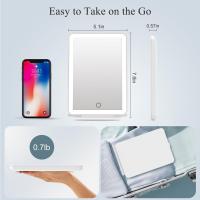 Espejo iluminado portátil de la belleza del maquillaje, iluminación de 3 colores, pantalla táctil de Dimmable, espejo cosmético plegable del tablero LED con las luces - details 3