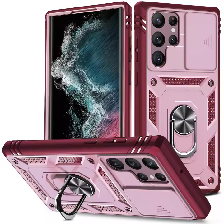 Funda Protectora 360 Grados Para Samsung Galaxy S24 S23 Ultra S22 plus S21 S23FE Note20 Ultra A54 A14 Con Cámara Slider Magnética Antisuciedad Antideslizante Doble Capa - 1