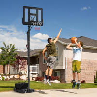 SPORTNOW Canasta de Baloncesto de Exterior con Altura Ajustable 235-305 cm Aro de Baloncesto con Soporte Canasta de Baloncesto con Ruedas Base Rellenable Bolsa de Peso Negro - details 1