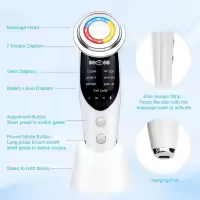 Masajeador facial multifuncional con luz roja y Azul, frío y Calor, antiarrugas y antienvecimiento, Limpieza Profunda, cuidado facial, usted Modos EMS. - details 3